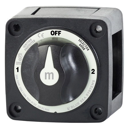 BLUE SEA SYSTEMS 6008200 m-Series Selector 3 Position Battery Switch - Black 6008200
